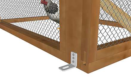 P503 bracket fitted to chicken coop